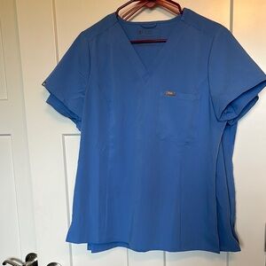 Figs Royal Blue V-Neck Scrub Top